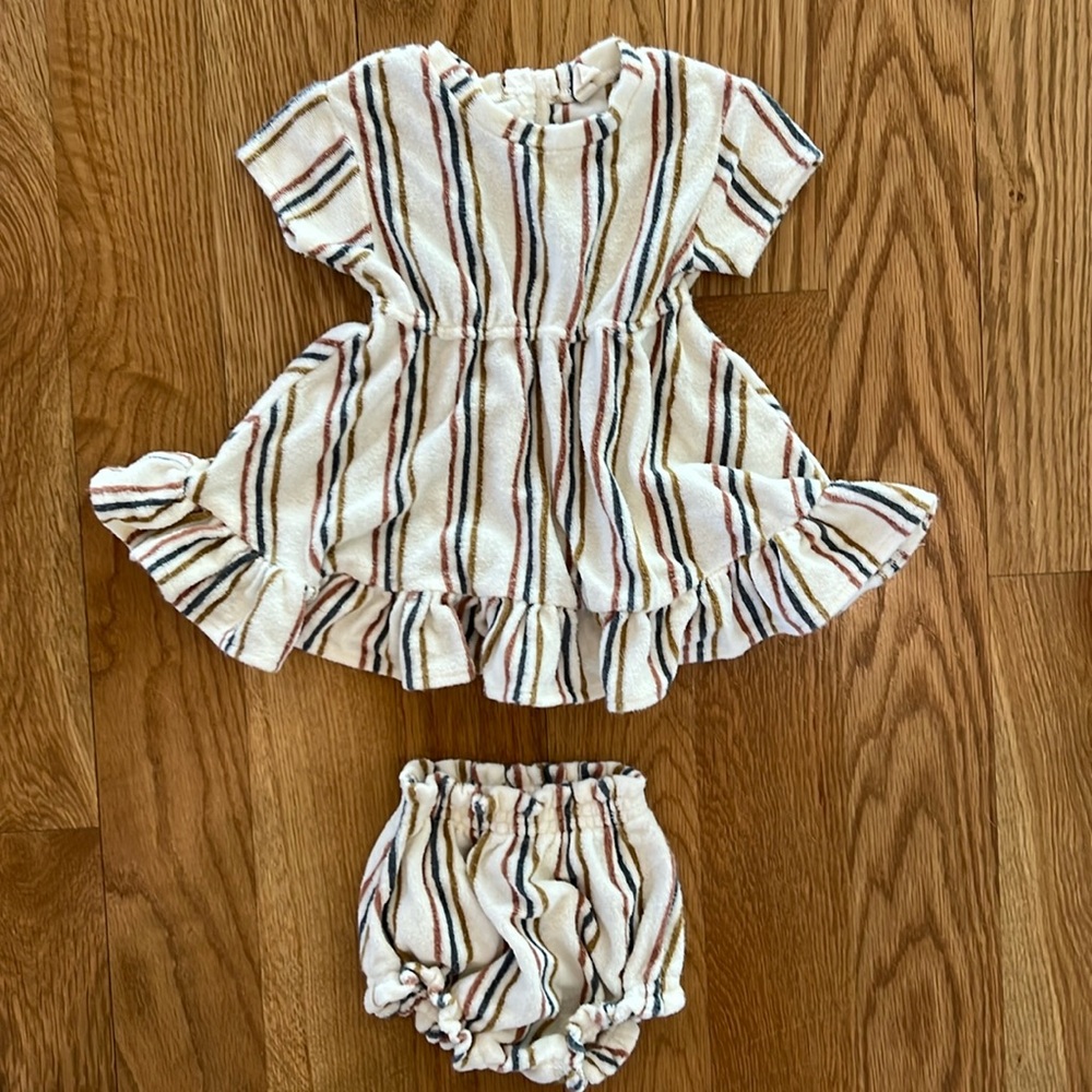 Quincy Mae Baby Girl Terrycloth Dress with Bloomers